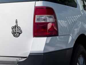 Middle Finger Outdoor Stickers
